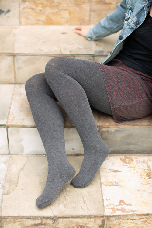 Signature Cotton Tights - Heather Graphite 