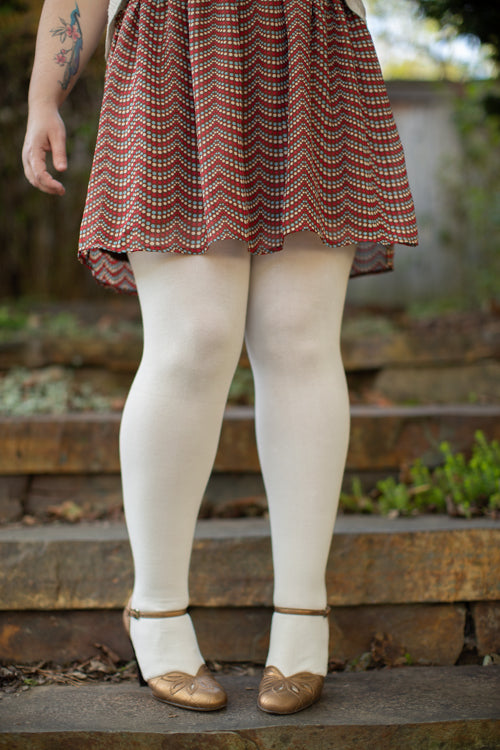 Signature Cotton Tights - Ivory 