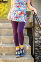 Signature Cotton Leggings - Purple