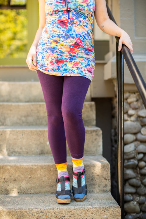 Signature Cotton Leggings - Purple