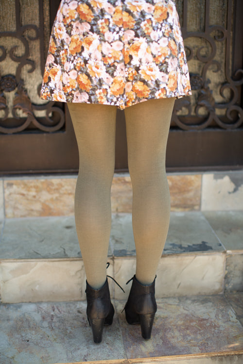 Signature Cotton Tights - Sage 