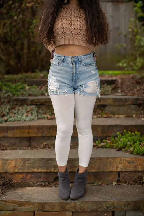 Signature Cotton Leggings - Ivory 