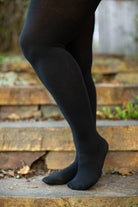 Plus Size Signature Cotton Tights - Black - Large/Tall