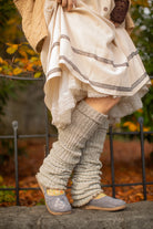 Super-Long Ribbed Leg Warmers - Oatmeal