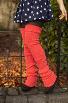 Super-Long Ribbed Leg Warmers - Red