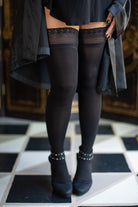 Vital Opaque Stocking with Stay Up Lace Top 
