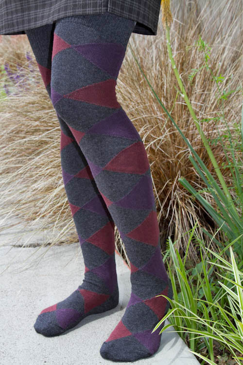 Harlequin Diamond OTK - Charcoal/Plum/Burgundy