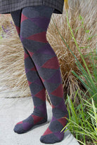 Harlequin Diamond OTK - Charcoal/Plum/Burgundy