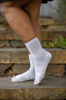 Liner Crew Toe Socks - Light Grey