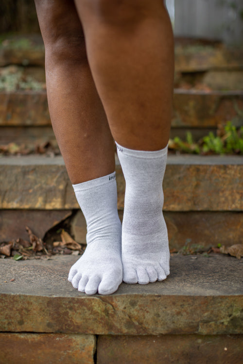 Liner Crew Toe Socks - Light Grey