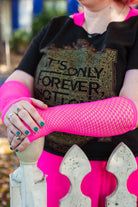 Triangle Net Arm Warmers - Neon Pink