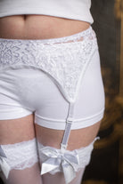 Lace Garter Belt & Thong - White