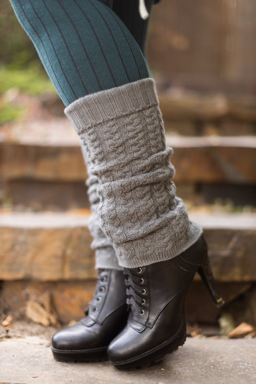 Country Weekend Leg Warmers- Peppercorn