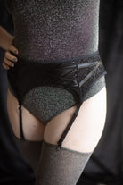 Wet Look and Lace Garter Belt