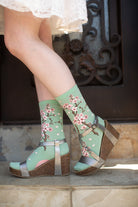 Cherry Blossom Crew - Cameo Green - Medium