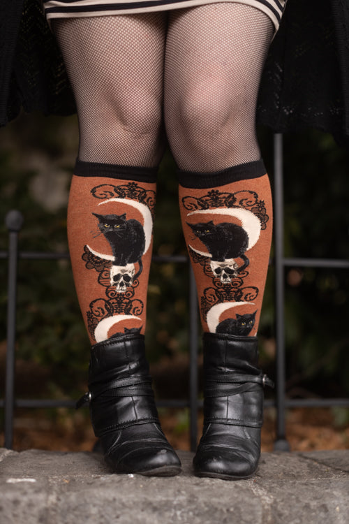 Black Cat Moon Knee High - Heather Sienna