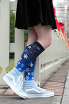 Snowflakes Knee High - Blue