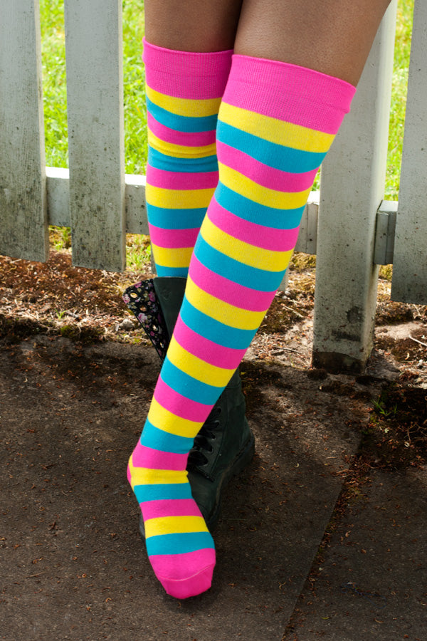 Original Pride Thigh High Socks - Pansexual