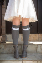 Cuffable Scrunchable Knee High Socks - Charcoal