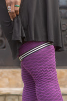 Extra Long Simply Adjustable Sock Garters - Black with White Stripes 