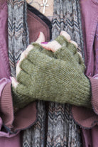 Knit Fingerless Gloves - Dried Sage