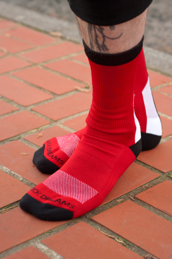 Team Spirit Socks - Red & Black - Large